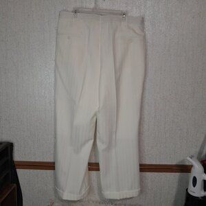 MILANO MODA Off-White Slacks Striped Pattern Size 40L